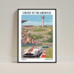 Circuit Of The Americas, Texas F1 Travel Poster - Austin Motorsport Racing Race Track Illustration Art Print Usa - thumbnail 1