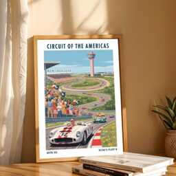 Circuit Of The Americas, Texas F1 Travel Poster - Austin Motorsport Racing Race Track Illustration Art Print Usa - thumbnail 3