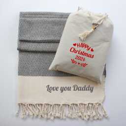 Personalised Soft Cotton Throw Blanket - Handwoven Sofathrow 2nd Anniversary Gift Christmas Gift - thumbnail 3