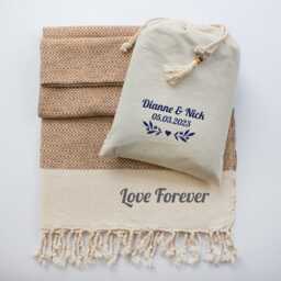 Personalised Soft Cotton Throw Blanket - Handwoven Sofathrow 2nd Anniversary Gift Christmas Gift