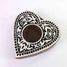 Heart Shape Intricate Carving Wooden Tea Light For Romantic Dinner - Garden Decor Beach Wedding House Warming Gift Baby Shower - thumbnail 3