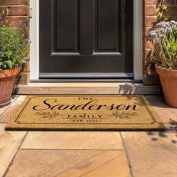 Elegant Script Established Date - Family Est Coir Doormat - Personalised Year & Name Welcome Mat New Home Gift - thumbnail 4