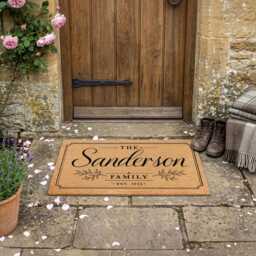 Elegant Script Established Date - Family Est Coir Doormat - Personalised Year & Name Welcome Mat New Home Gift - thumbnail 3