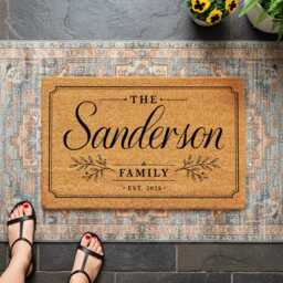 Elegant Script Established Date - Family Est Coir Doormat - Personalised Year & Name Welcome Mat New Home Gift - thumbnail 2