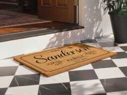 Elegant Script Established Date - Family Est Coir Doormat - Personalised Year & Name Welcome Mat New Home Gift - thumbnail 1