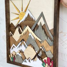 Rainbow Baby Mountain Wood Art Southwest Nursery Decor - 16x20 - thumbnail 2