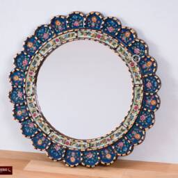 "Decorative Cuzcaja Round Mirror For Wall 17.7In ""Forest Flowers" - thumbnail 2