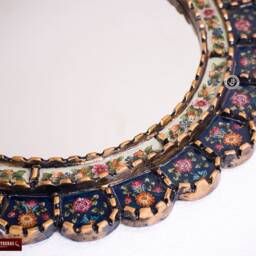 "Decorative Cuzcaja Round Mirror For Wall 17.7In ""Forest Flowers" - thumbnail 3