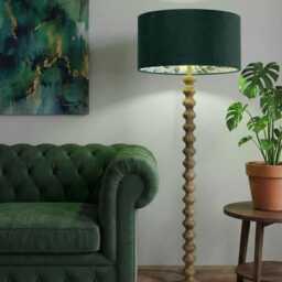 Handmade By Order Luxury Bottle Dark Green Velvet & Leaf Pattern Inside Drum Lamp Shade Pendant Light All Shapes Sizes Avai - thumbnail 2