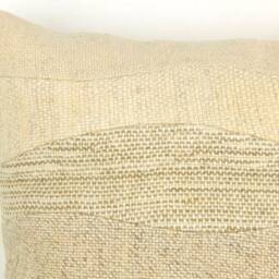 Natural Patchwork Pillow, 18x18, Wavy Rustic Cushion, White Cream Brown, Woolen Throw Fading Landscape 45x45 Sofa Pillow - thumbnail 3