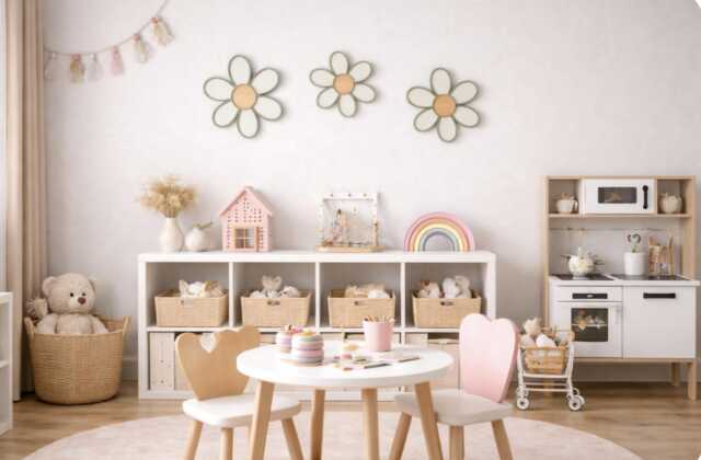 Wooden Flower Nursery Wall Decor, Boho Floral Set Of 3 - image 1