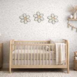 Wooden Flower Nursery Wall Decor, Boho Floral Set Of 3 - thumbnail 2