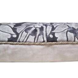 Throw Pillow Cushion Cover Fortuny Fabric Black & Silver Melagrana Pattern - Made in Italy - thumbnail 2