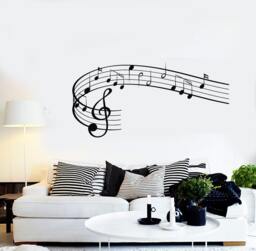 Wall Vinyl Music Notes Clef Rock Pop Song Singing Guaranteed Quality Decal 1535Dz - thumbnail 1
