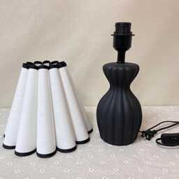 Unique Table Lamp With White Shade & Black Base, Custome Desk Lamp. L3 - thumbnail 4