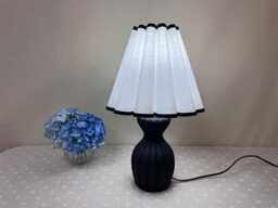 Unique Table Lamp With White Shade & Black Base, Custome Desk Lamp. L3 - thumbnail 1
