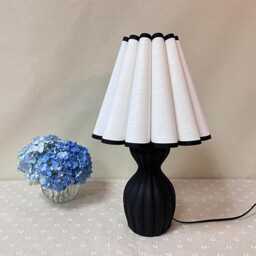 Unique Table Lamp With White Shade & Black Base, Custome Desk Lamp. L3 - thumbnail 2