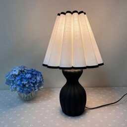 Unique Table Lamp With White Shade & Black Base, Custome Desk Lamp. L3 - thumbnail 3