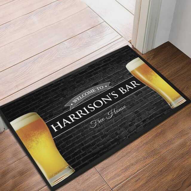 Personalised Bar Pub Door Mat - Pint Beer Door - Home Pub/Man Cave Accessories Decor - image 1