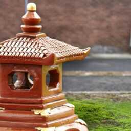 Japanese Lantern Pagoda Sculpture Concrete Statue Asian Ornament Handmade Zen Garden Decor Yard Art Pagoda Lover Gift - thumbnail 2