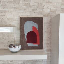 Tufted Abstract Wall Art With Wooden Frame - thumbnail 1