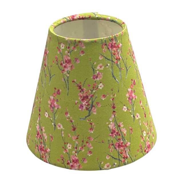 Green Floral Fabric Candle Clip Lampshade, Handmade Chandelier Shade - image 1
