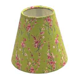 Green Floral Fabric Candle Clip Lampshade, Handmade Chandelier Shade - thumbnail 1