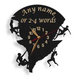 Climber Wall Clock, 12 Or 18 Inches Wood Non-Ticking Alpinist Gift, Large, Rock Climbing Gifts - thumbnail 4