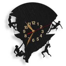 Climber Wall Clock, 12 Or 18 Inches Wood Non-Ticking Alpinist Gift, Large, Rock Climbing Gifts - thumbnail 2