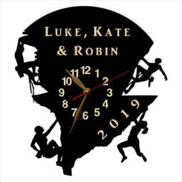 Climber Wall Clock, 12 Or 18 Inches Wood Non-Ticking Alpinist Gift, Large, Rock Climbing Gifts - thumbnail 3