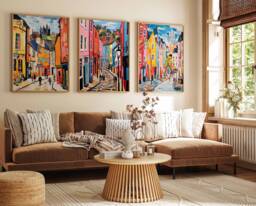 Set Of 3 Durham Travel Prints, UK Poster, Floral Wall Art, Prints