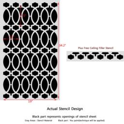 Wall Moroccan Stencil Trisha, Allover Template For Diy Project Home Decor - thumbnail 2
