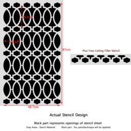Wall Moroccan Stencil Trisha, Allover Template For Diy Project Home Decor - thumbnail 3