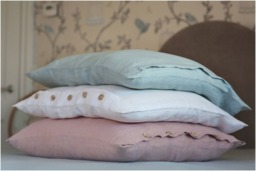 stonewashed Linen Pillowcases With Wood Buttons, Pillow Cover To Bedding Set