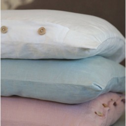 stonewashed Linen Pillowcases With Wood Buttons, Pillow Cover To Bedding Set - thumbnail 2