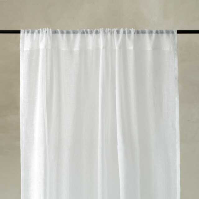 Sheer Linen Cafe Curtain, Short Window Curtains, Rod Pocket Kitchen Curtain Panels - image 1