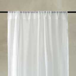 Sheer Linen Cafe Curtain, Short Window Curtains, Rod Pocket Kitchen Curtain Panels - thumbnail 1