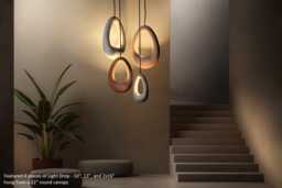 Soft Organic Artisan Ceramic Drop Form Chandelier For Contemporary Luxury Spaces - Naaya Light Drop - thumbnail 1