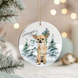 Personalised Chihuahua Christmas Ornament - Custom Dog Bauble With Name, 38 Different Breeds - thumbnail 3