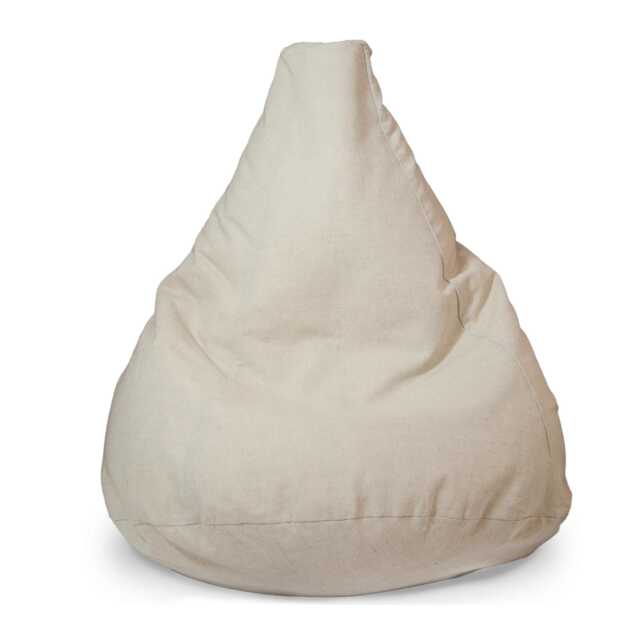 High Backrest Natural Linen Bean Bag Chair Cover With Inner Liner Wabi Sabi Armchair - image 1