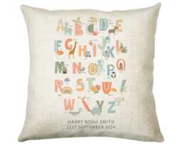 Personalised Alphabet Cushion New Baby Gift Printed Name Design - Pillow For Girls Boys Nursery Bedroom Decor Cs445 - thumbnail 1