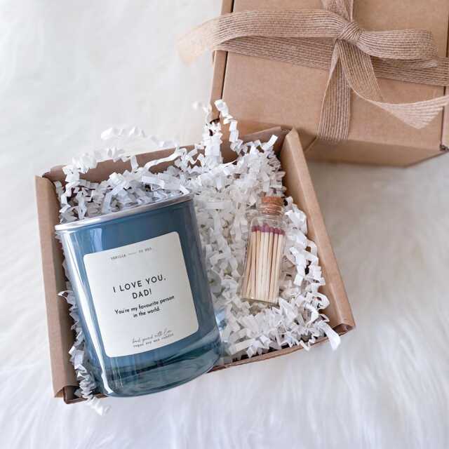 I Love You Dad Candle Gift Set With Mini Matches Jar & Box Gift For Dad Christmas Father's Day Dad's Birthday Present Daddy Dada - image 1