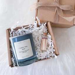 I Love You Dad Candle Gift Set With Mini Matches Jar & Box Gift For Dad Christmas Father's Day Dad's Birthday Present Daddy Dada