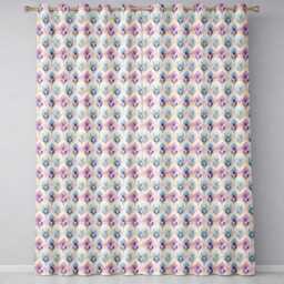 Pastel Watercolor Floral Petal Seamless Pattern Readymade Eyelet Ring Top Thermal 100% Blackout Curtains - thumbnail 2