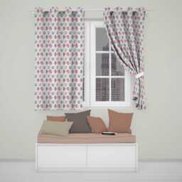 Pastel Watercolor Floral Petal Seamless Pattern Readymade Eyelet Ring Top Thermal 100% Blackout Curtains - thumbnail 1
