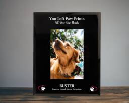 Dog Memorial Photo Frame A Thoughtful Keepsake For Pet Loss - Personalised Gift in Clear Or Black Glass - thumbnail 1