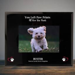Dog Memorial Photo Frame A Thoughtful Keepsake For Pet Loss - Personalised Gift in Clear Or Black Glass - thumbnail 2