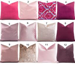 Pink Velvet Pillow Cover, Decorative Pillow, Euro Sham, Modern 20 X 20, 22 22, 24 24, 26 26, Wholesale Pillows - thumbnail 1