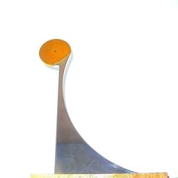 Metal Sculpture, Stainless Steel Wood Base Brass Desktop, Office, Table, Ready To Ship - thumbnail 3