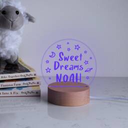 Personalised Baby Night Light - Personalized Mini Led Desk Lamp Unique Shower Gift 7 Colour Options